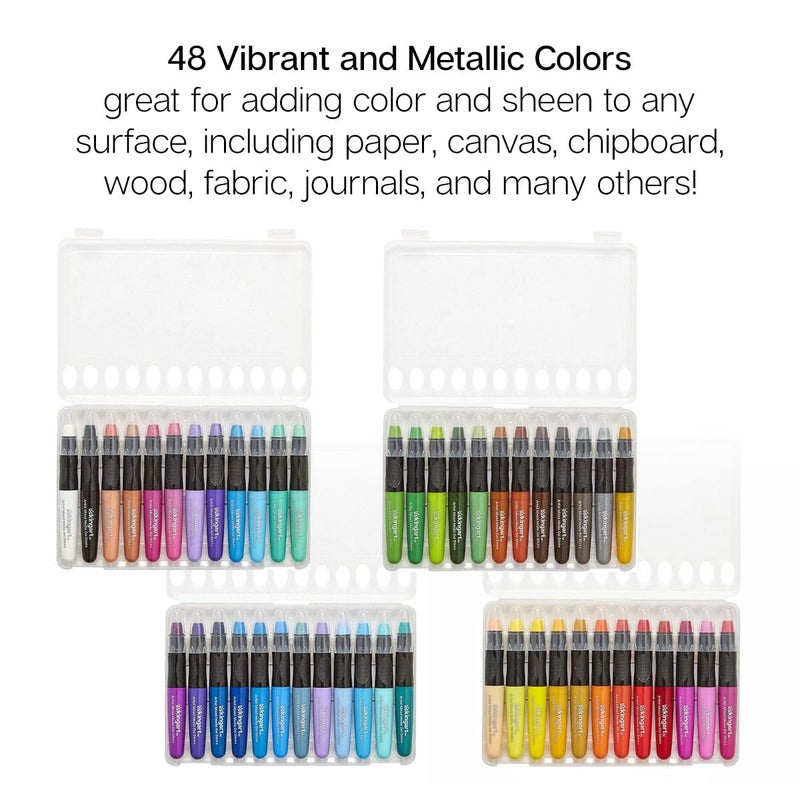 KINGART GEL STICK Set, Artist Pigment Crayons, 48 Unique Colors, Water Soluble, Creamy, and Odorless, Use on Paper, Wood, Canvas and more - Image 2